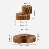 Présentoir en papier nid d'abeille à 2 niveaux, pliable, pour le rangement de bureau, idéal pour les desserts, les bijoux et les produits