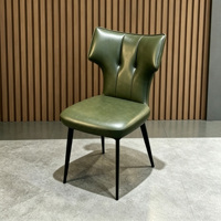 Chaise de salle à manger moderne en cuir motif patte de chat, chaise d'appoint en forme de papillon, chaise d'appoint avec pieds en métal noir pour salle à manger, cuisine, hôtel, maison