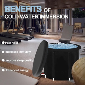 Compact PVC Ice Bath Tub With Lid Above Round Shape Ice Plunge Pod For Adult Cold Plunge Therapy Chiller Included - Product Image 4