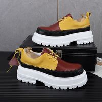 Chaussures de sport plateforme tendance pour homme 2026, respirantes, décontractées, avec doublure en cuir véritable, fermeture à lacets, polyvalentes et de qualité supérieure