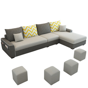 Juego de sofás de tela en forma de L, extraíbles y lavables, de 235-300 cm, estilo moderno minimalista para apartamentos pequeños - Product Image 5