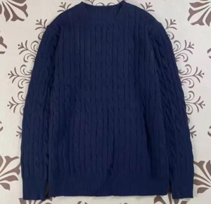 Rundhals-Pullover 100% Baumwolle Herren Zopfmuster Langarm-Sweater Herbst Winter Casual Tägliche Kleidung Großhandel Individuelles Logo Top Großmengen - Product Image 2