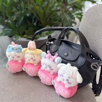 Gantungan Kunci Boneka Beruang Lucu Strawberry Car Kikawa, Boneka Beruang Lucu yang Menggembirakan Diri Sendiri, Mainan Boneka Magnetik Kreatif, Ornamen Gantung Tas