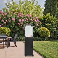 Chauffe-terrasse extérieur moderne en acier, sans charbon de bois, à pellets, avec flammes sur tous les côtés, chauffage énergétique, directement de l'usine certifiée BSCI ISO9001
