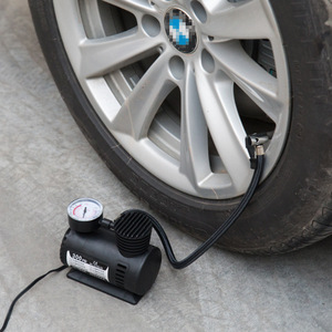 Mini Car <b>Air</b> <b>Pump</b> Portable Tire Inflator 12V 35L Min Pointer Gauge Black Single Cylinder - Product Image 3