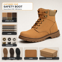 Bottes de sécurité à lacets avec embout en acier, tige en microfibre, semelle intermédiaire anti-perforation et semelle extérieure en caoutchouc pour la construction (OEM)