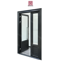 Portes intérieures en aluminium de conception traditionnelle, portes françaises doubles, portes à battants en verre