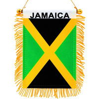 Nouveau drapeau miniature de voiture en polyester 100% de 4*6 pouces, drapeau de la Jamaïque à suspendre à la fenêtre, pour la décoration du rétroviseur