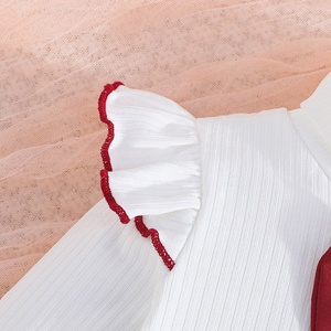 ชุดแฟชั่นเด็กสีแดงสำหรับเด็กวัยหัดเดิน เสื้อแขนยาว+กระโปรง ชุดเด็กผู้หญิงสำหรับฤดูใบไม้ผลิและฤดูใบไม้ร่วง MOQ ต่ำ เสื้อผ้าเด็กสวยหรู - Product Image 4