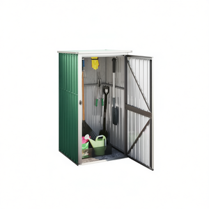 Caseta de herramientas de jardín de acero galvanizado verde de 34.6x35x63.4 pulgadas para almacenamiento en exteriores - Product Image 1