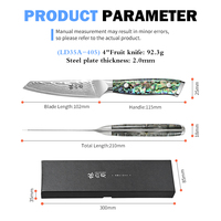Hoge Kwaliteit 4 Inch Damascus Staal Chef Mes Ultrascherp Roestvrij Staal Keukenmes Voor Groenten En Fruit Hakken