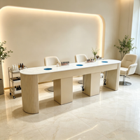 Table de Manucure Prix Usine, Station de Bar à Ongles avec Collecteur de Poussière, Plateau en Marbre, Ensemble de Mobilier de Luxe Écologique pour Salon de Beauté et Atelier