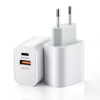 Adaptateur de charge rapide USB-C PD 20W Type-C+A compatible avec iPhone 17/16/15/14 Pro Max, sortie 5V/3A