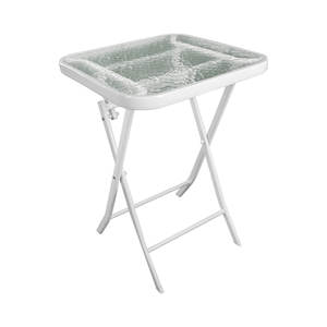 Table carrée pliable bon marché en aluminium léger pour le jardin avec dessus <span class=keywords><strong>de</strong></span> table en verre mobilier d'extérieur - Product Image 3