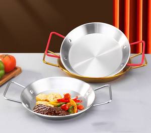 <span class=keywords><strong>Plat</strong></span> en métal antiadhésif de casserole de <span class=keywords><strong>paella</strong></span> de fruits de mer d'acier inoxydable épaissi - Product Image 4