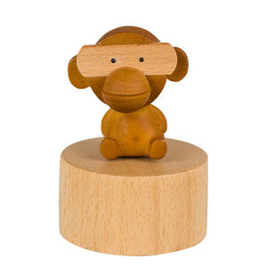 Mini caja de música de madera creativa, adornos de regalo de Navidad de madera maciza con pequeño Panda y mono <span class=keywords><strong>para</strong></span> niños - Product Image 5