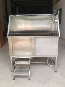 Baignoire Électrique Relevable pour Chiens - Baignoire de Toilettage Premium en Acier Inoxydable avec Escalier Rétractable et Accessoires - Product Image 5