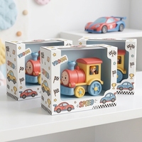 Boîtes d'emballage personnalisées en carton ondulé pour jouets de train pour enfants avec fenêtre en PVC et logo en relief, type dossier