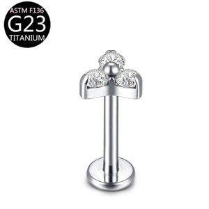 <span class=keywords><strong>Piercing</strong></span> d'oreille en titane G23 à trois griffes avec zircon, différentes tailles, spirale, simple et <span class=keywords><strong>brillant</strong></span>, pour lèvre, <span class=keywords><strong>nez</strong></span>, pour filles - Product Image 2