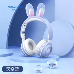 Auriculares con dibujos animados y Orejas de conejo, auriculares inalámbricos con luz LED, color Macaron, productos electrónicos en promoción - Product Image 3