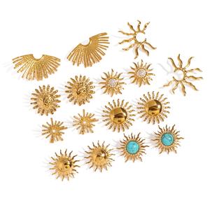 Boucles d'oreilles en acier inoxydable plaqué or 18 carats avec zircon, style européen et américain, bijoux tendance pour femmes - Product Image 1