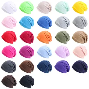 Thin Custom Beanie Lightweight Elastic Spandex Slouch Candy Color Pink Beanies Funky Organic Beanie For Men And Women