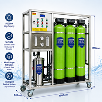 Système de traitement d'eau par osmose inverse commercial 500LPH, système de purification d'eau par osmose inverse en acier inoxydable 304