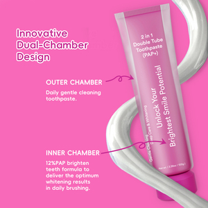 Professional PAP+ Dual-Chamber 2-in-1 Whitening <strong>Toothpaste</strong> Fluoride &amp; <strong>SLS</strong> <strong>Free</strong> Tooth Whitening <strong>Toothpaste</strong> for Smoker - Product Image 2