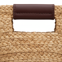 Sac à bandoulière écologique réutilisable en paille de raphia tressée PP pour femme, avec broderies et chaînes, portable pour les vacances à la plage