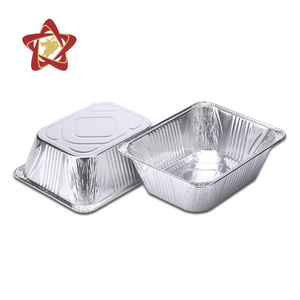 Tất cả các kích thước Grs sâu lớn hình chữ nhật vuông takeout nhôm lá mỏng hộp <span class=keywords><strong>container</strong></span> với nắp đậy trong suốt để nấu ăn - Product Image 1