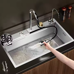 Fregaderos de Cocina de Acero Inoxidable Hechos a Mano de Alta Calidad con Grifo Extraíble para Mostrador de Hotel Moderno Cubas Brasil - Product Image 4