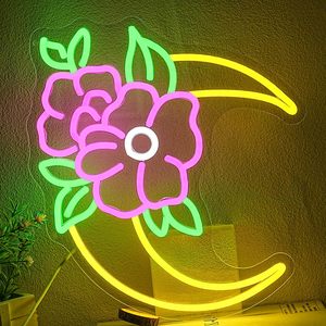 Flower Moon Letreros Neon LED dimmable USB powered ambient <b>light</b> store <b>window</b> decoration <b>light</b> street indicator <b>light</b> Customized - Product Image 5