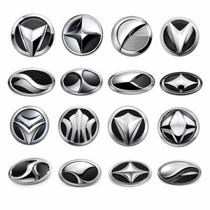 Emblema <span class=keywords><strong>Auto</strong></span> 3D in Plastica ABS Resistente al Calore, Ellipse e Cerchi Cromati per <span class=keywords><strong>Auto</strong></span> di Lusso, Prezzo di Fabbrica - Product Image 1