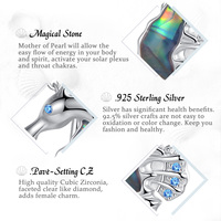 Collier pendentif Merryshine en argent sterling 925 avec nacre et abalone, motif animal marin hippocampe