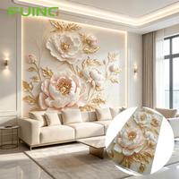 Revêtement mural moderne en PVC brillant imperméable, panneau mural décoratif intérieur, feuille de marbre UV pour la décoration de fond