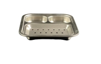 Assiette à repas huilée de style coréen Assiette à viande grillée en acier inoxydable avec casserole à tremper pour la maison et le restaurant