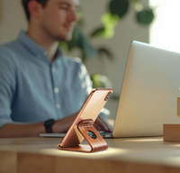 Support de téléphone portable en bois portable support de téléphone en bois pratique avec support pour support de bureau et de lit
