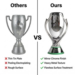 Trofeo di Lusso in Metallo Argentato per <span class=keywords><strong>Torneo</strong></span> di Calcio, Base con Pallone 3D e Scudo Personalizzato, Premio Sportivo per Campioni di Club - Product Image 6