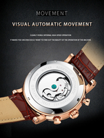 Montre Mécanique Automatique Personnalisée de Luxe pour Hommes, Qualité Supérieure, Fabriquée en Chine, en Cuir, Iced Out, Phase de Lune, Étanche et Tendance