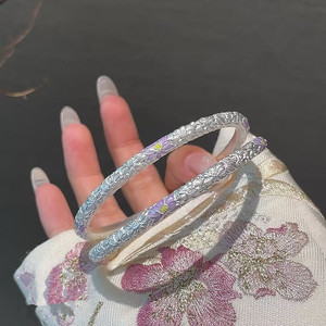 สร้อยข้อมือเคลือบสไตล์จีนลายดอกไม้สีม่วงเครื่องประดับโลหะผสมของขวัญฤดูร้อนปี 2026 - Product Image 2