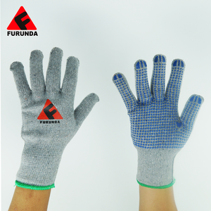 Guantes de Jardinería de Algodón Gris con Puntos de PVC Azules FURUNDA FRD0731 Sin Silicona Antideslizantes y Resistentes al Desgaste - Product Image 2