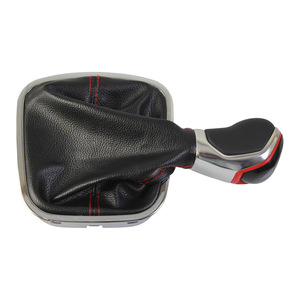 Pomo de palanca de cambios de cuero rojo de 5 y 6 velocidades para Volkswagen Polo 6C6R, pomo de cambio ergonómico - Product Image 3
