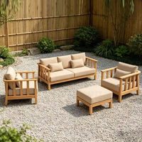 Ensemble de salon de jardin moderne en aluminium, 5 places, avec table foyer intégrée pour patio extérieur