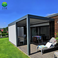 Pergola bioclimatique motorisée en aluminium à lames orientables, style chinois, facile à assembler, avec éclairage LED, pour terrasse et balcon, tailles 3x3, 4x4, 4x6, pour extérieur