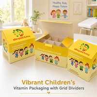 Boîte d'emballage personnalisée pour médicaments pédiatriques, design accrocheur pour les compléments vitaminiques pour enfants, boîte en papier pour pharmacie