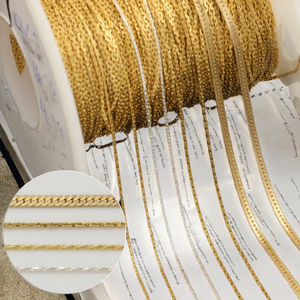 Cadena Impermeable de Moda <span class=keywords><strong>Lovestory</strong></span> D164, Cadena de Rollo a Granel con Forma Geométrica Chapada en Oro de 14k para Collar, Pulsera, Joyería Permanente - Product Image 3