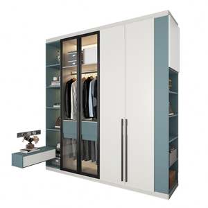 Armoire en bois massif personnalisable pour chambre à coucher, cadre moderne exquis, rangement abondant pour meubles de maison, simple pour appartement - Product Image 5