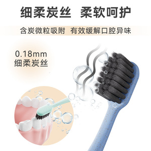 Cepillo de dientes de paja de trigo, cerdas suaves, cabezal pequeño, estuche portátil para higiene bucal, uso doméstico, para adultos - Product Image 4