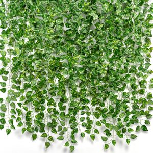 Artificial Ivy Vine Silk Flower Green <b>Leaves</b> <b>Decoration</b> For <b>Wall</b> Hanging Indoor Outdoor Use - Product Image 1