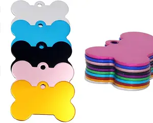 Pendentif personnalisé en alliage d'aluminium avec étiquette d'identification pour chien et chat Collier à sublimation Collier à graver avec nom - Product Image 1